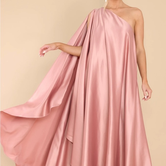 NWTs Grecian Pink One Shoulder Statement Maxi Dress - Picture 4 of 11